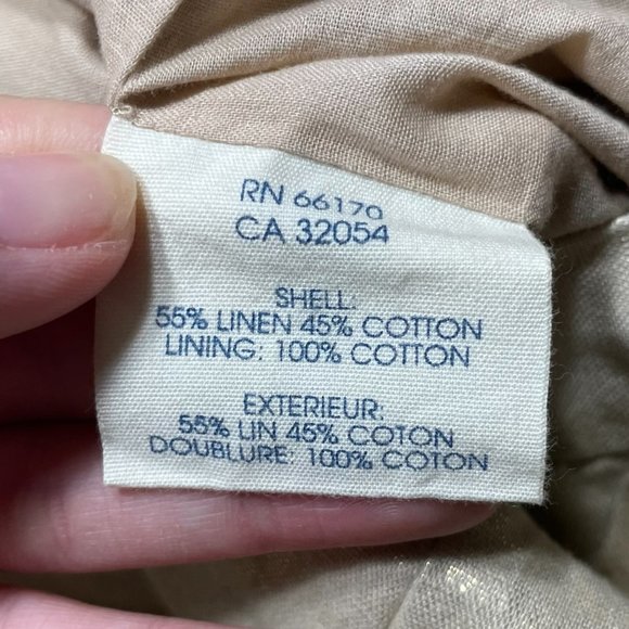 Anthropologie Linen Blend Skirt 6 Edme Esyllte Metallic Scalloped Tulip Gold - Picture 3 of 12